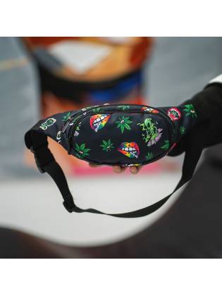 Поясна сумка бананка "Lips" чорна