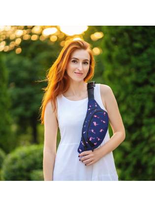 Поясная сумка бананка "Flamingo" синяя