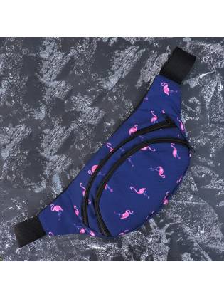 Поясная сумка бананка "Flamingo" синяя