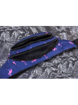 Поясная сумка бананка "Flamingo" синяя