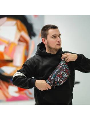 Поясная сумка бананка "Skull" черная