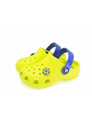 Детские кроксы "Summer" лимонные с синим