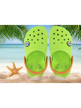 Детские кроксы "Summer" салатовые с оранжевым