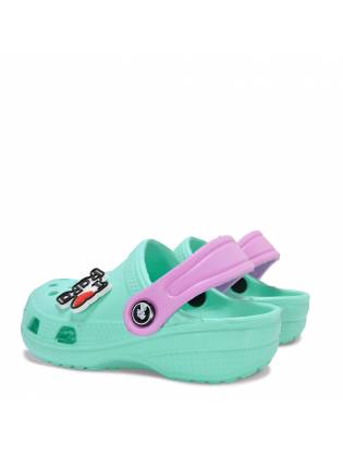 Детские кроксы "Summer" мятные с розовым