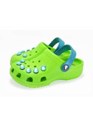 Детские кроксы "Blue stones" салатовые