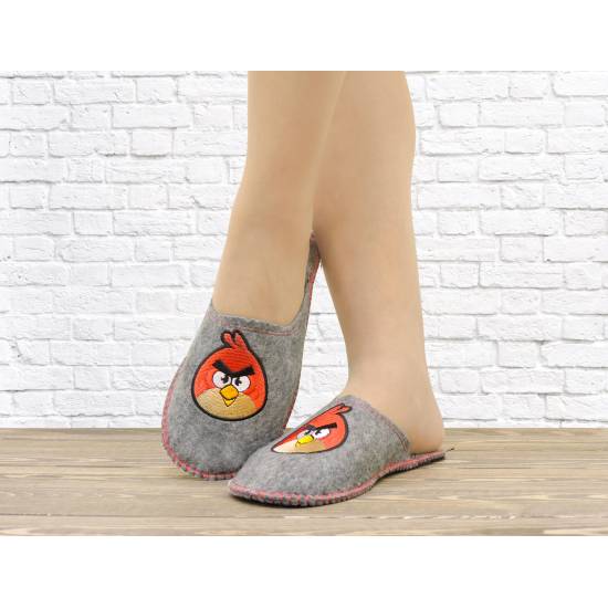 Дитячі тапочки "Angry Birds" сірі Дитячі тапочки "Angry Birds" сірі