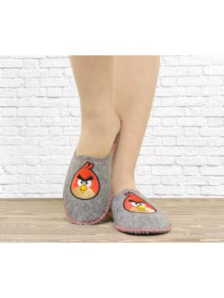 Дитячі тапочки "Angry Birds" сірі