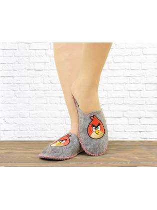 Дитячі тапочки "Angry Birds" сірі
