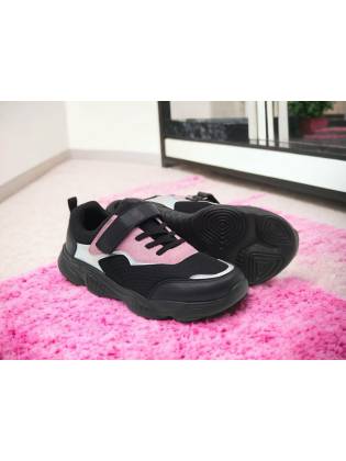 Детские кроссовки "Fluo" черные с розовым