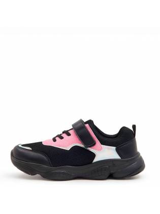 Детские кроссовки "Fluo" черные с розовым
