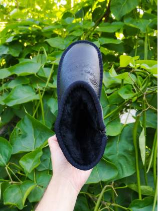 Детские угги "Leather" черные