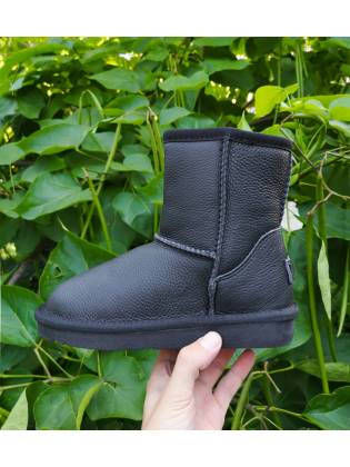 Детские угги "Leather" черные