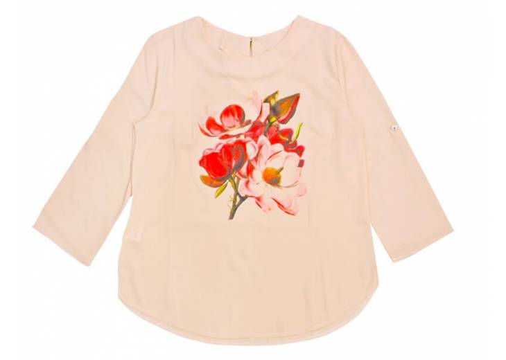 Женская блуза "Букет". Бежевая. A92690