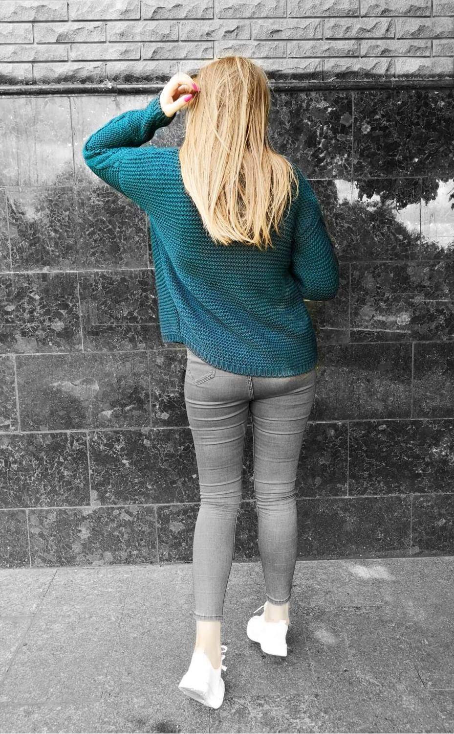 В'язана кофта "Tail" зелена