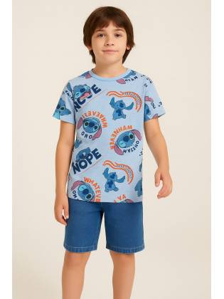 Футболка для хлопчика "Stitch" синя