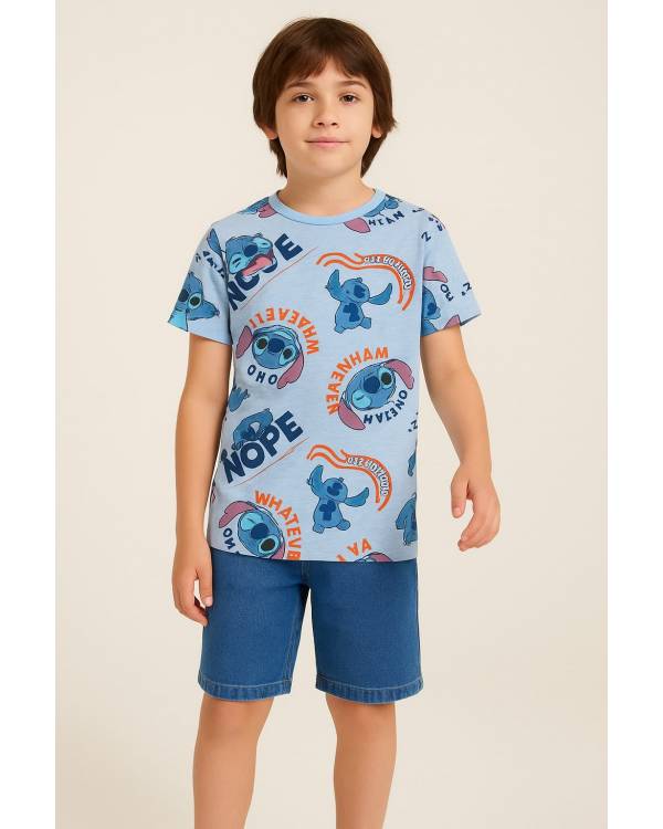 Футболка для хлопчика "Stitch" синя