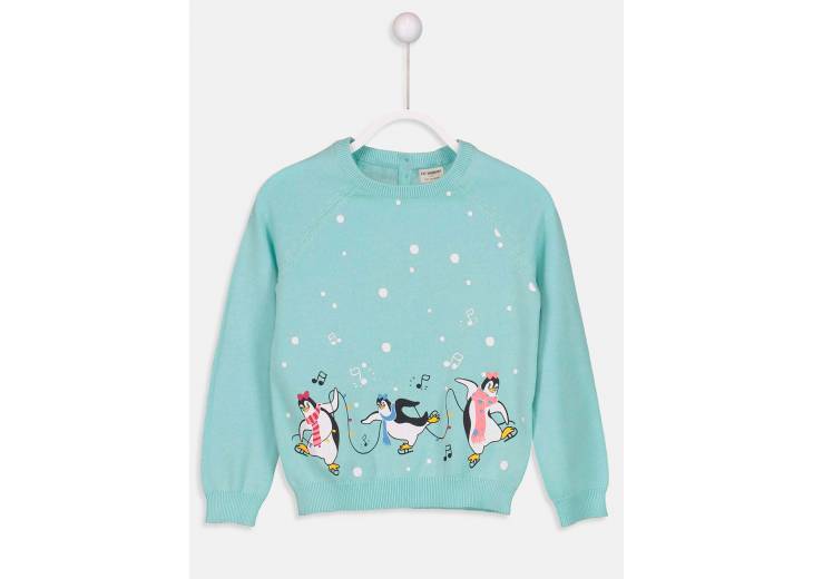 Джемпер для девочки "Pinguin" мятный