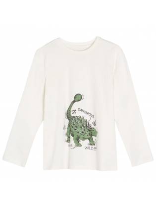 Детский лонгслив "Dino-D" молочный