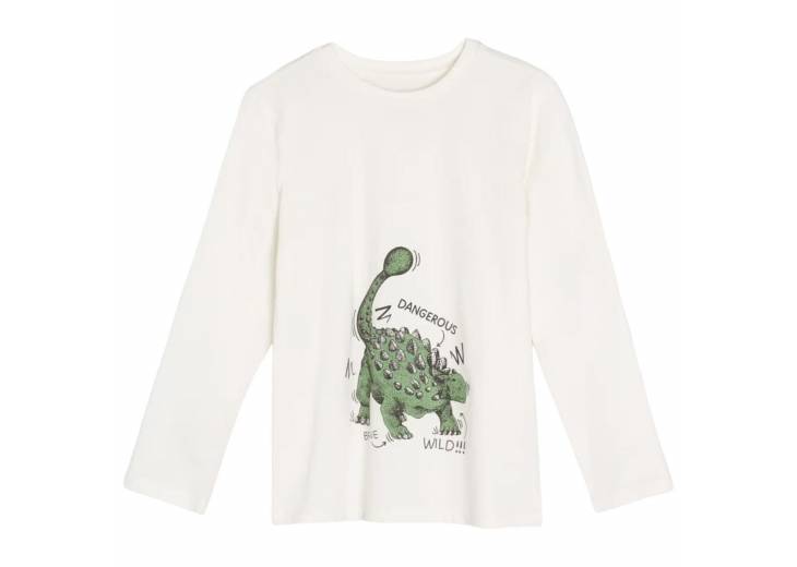 Детский лонгслив "Dino-D" молочный