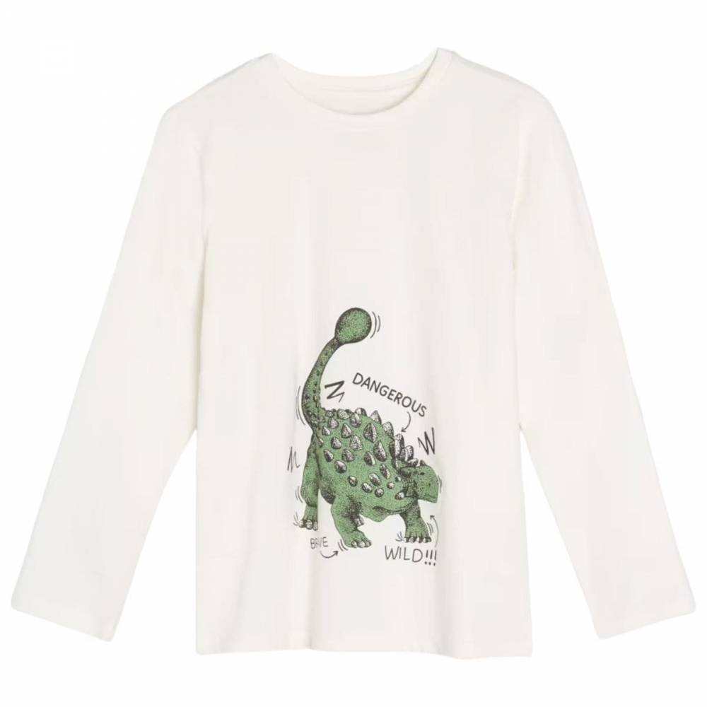 Дитячий лонгслів "Dino-D" молочний