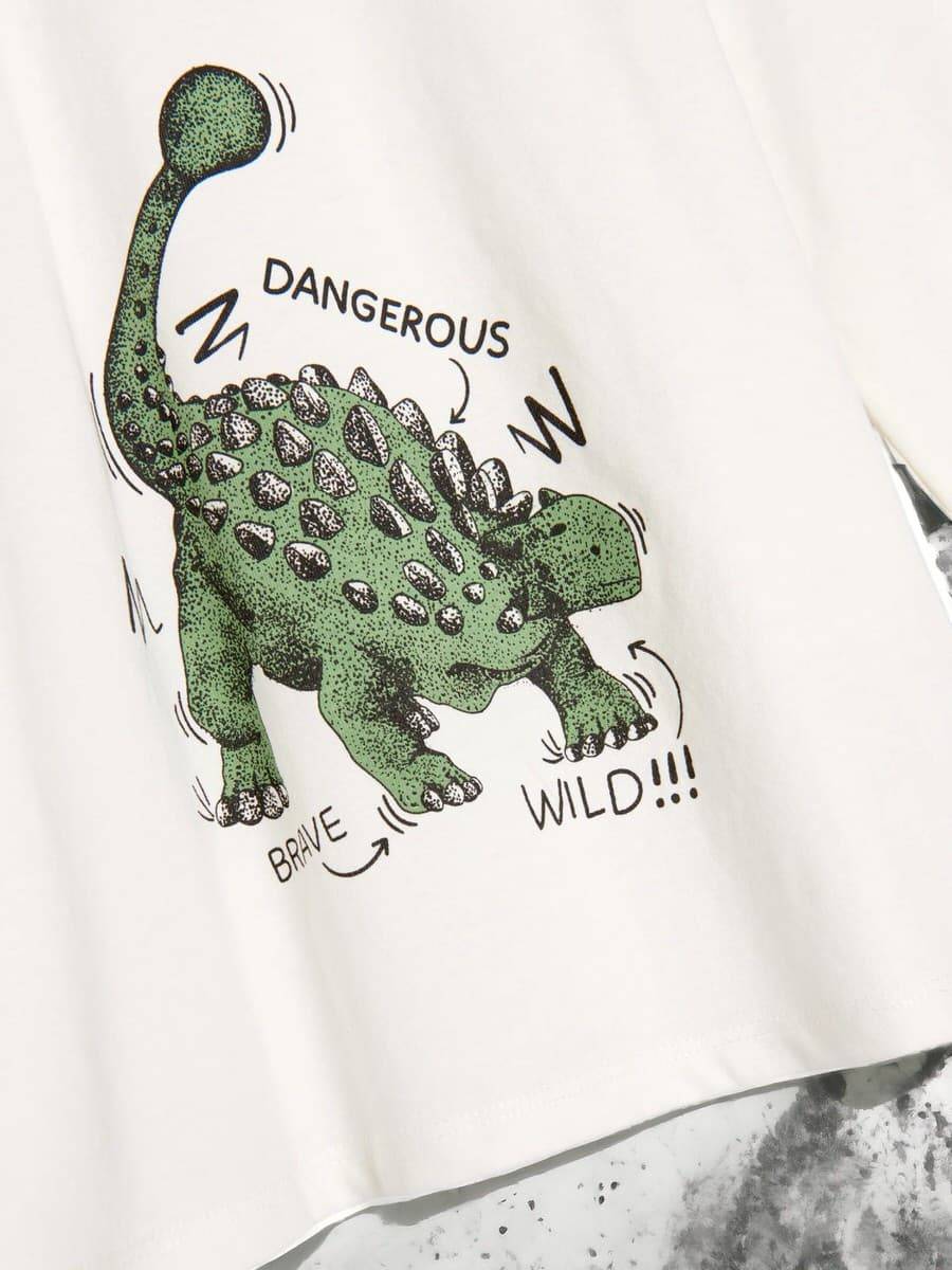 Дитячий лонгслів "Dino-D" молочний