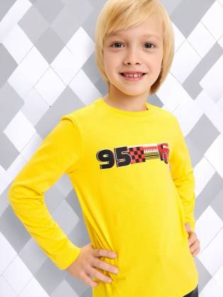 Лонгслив для мальчика "Team 95" желтый