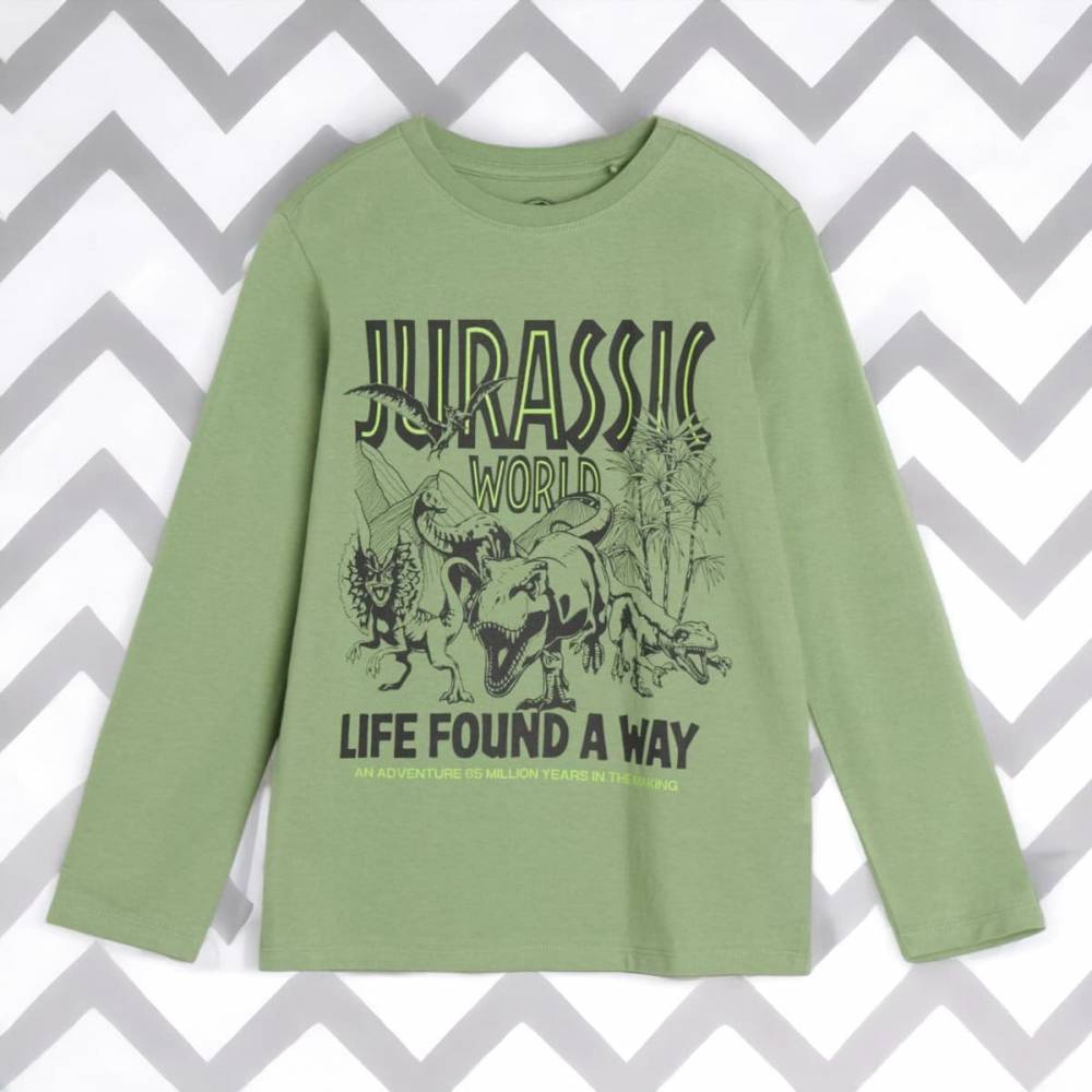 Дитячий лонгслів "Jurassic" зелений