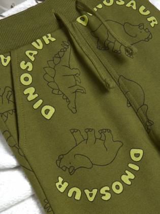 Детский спортивные штаны "Dinosaur" хаки