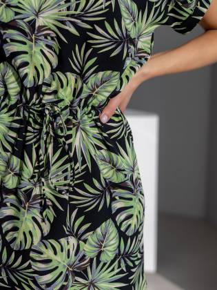 Женское  платье "Palm-Leaves" черное
