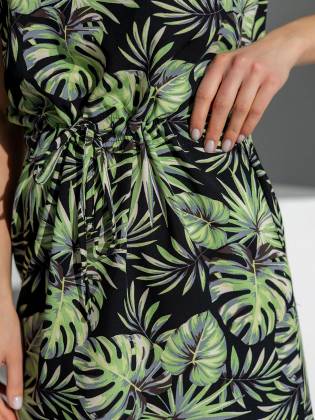 Женское  платье "Palm-Leaves" черное