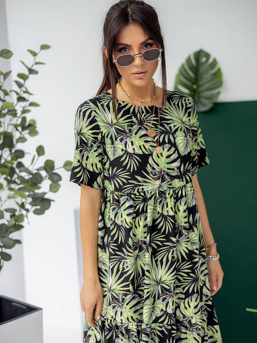 Жіноча сукня "Palm Leaves" чорне
