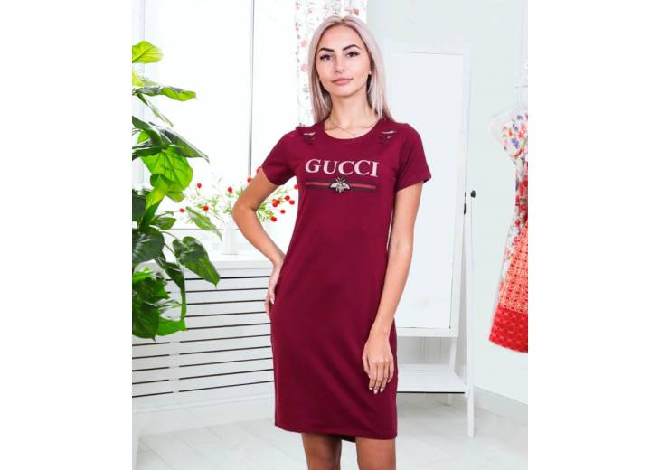 Платье GUCCI. Бордовое. 