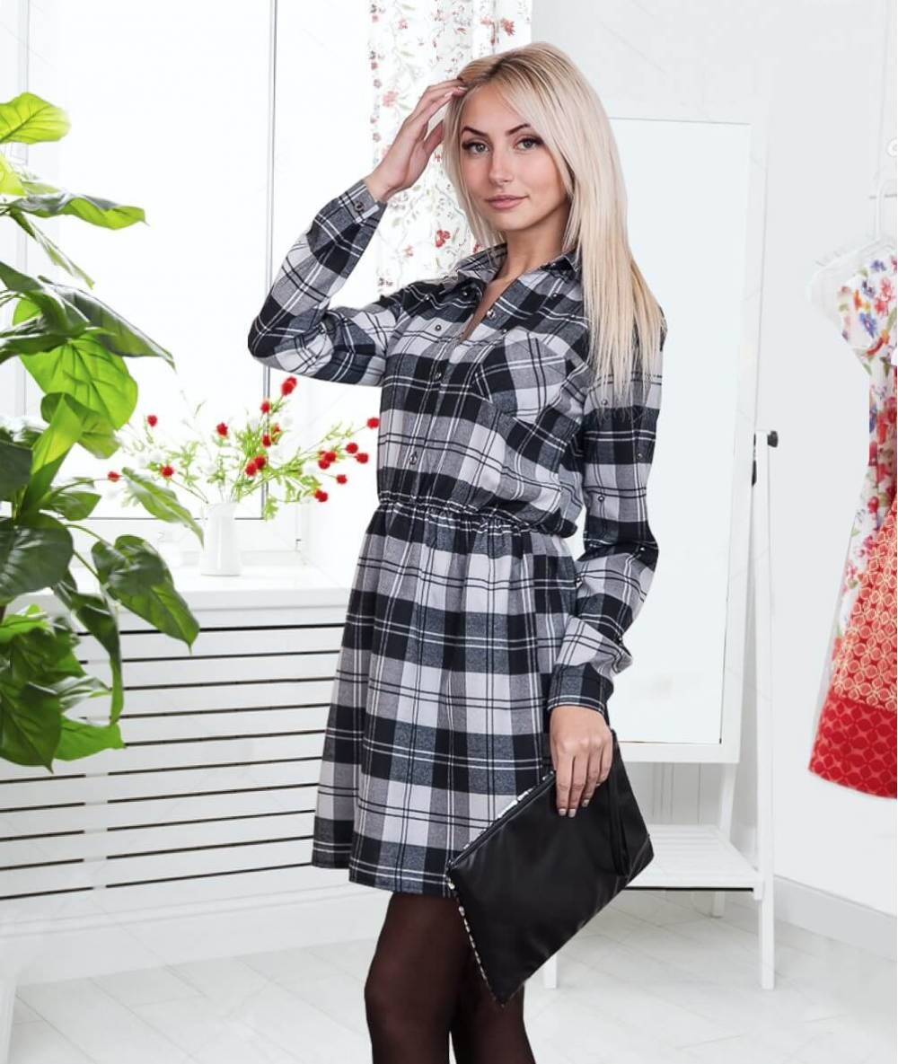 Сукня "Клітка". Чорно-біле.