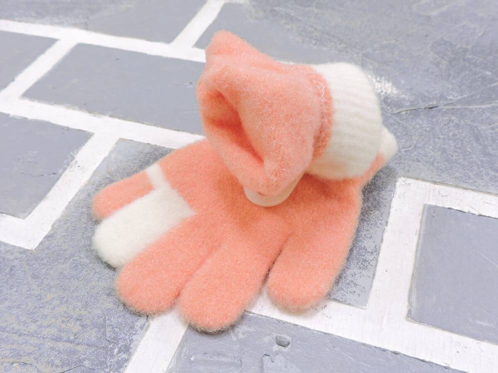 Дитячі рукавички "Bunny" помаранчеві з молочним