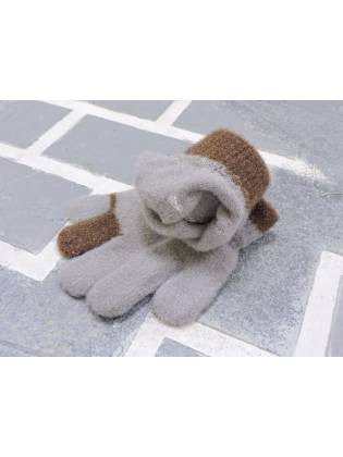 Детские перчатки "Bunny" серые с коричневым