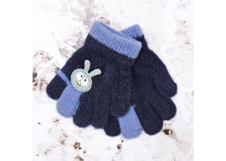 Детские перчатки "Bunny" синие с голубым