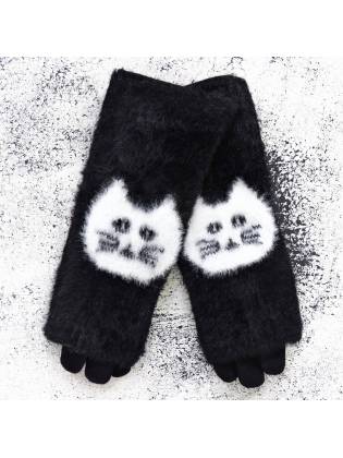 Женские перчатки "Cats" черные