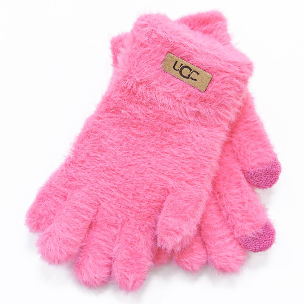 Дитячі рукавички "Fur" малинові