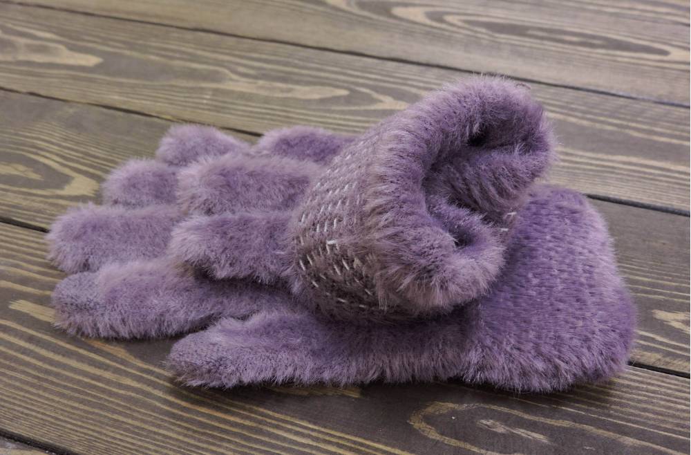 Дитячі рукавички "Fur" бузкові