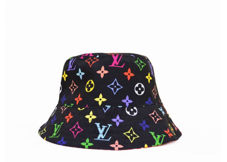 Панамка "LV" синяя/красна