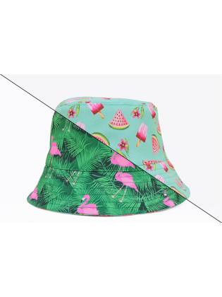 Двухсторонняя панамка "Flamingo" зеленая