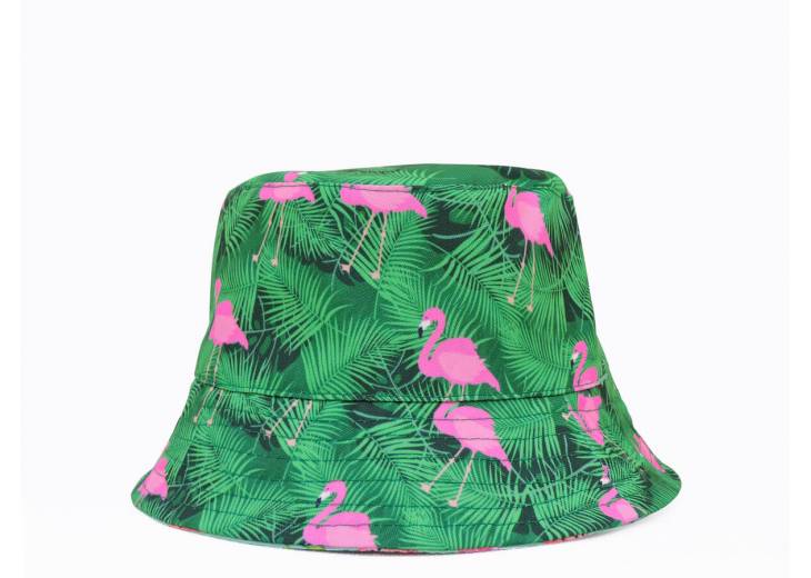Двухсторонняя панамка "Flamingo" зеленая