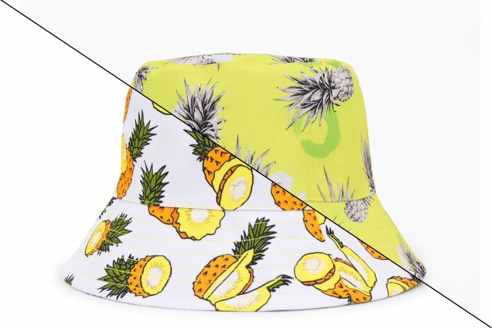 Двостороння панамка "Ananas" біла/жовта