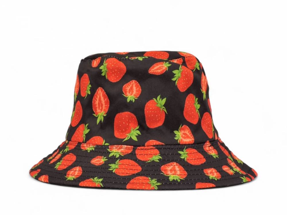 Двостороння панамка "Strawberry" чорна