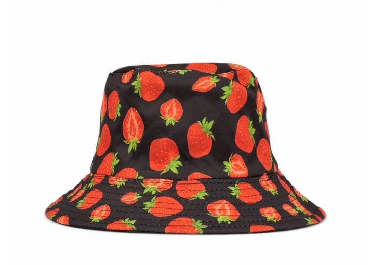 Двухсторонняя панамка "Strawberry" черная
