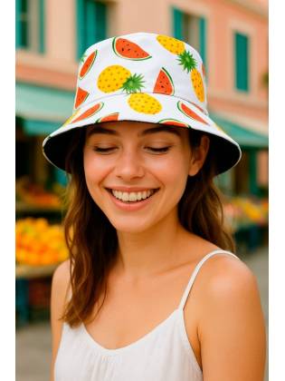 Двостороння панамка "Fruits" біла