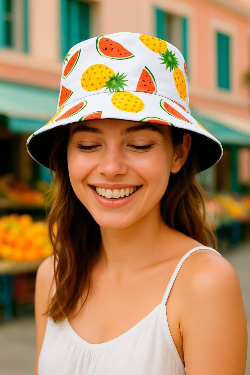 Двостороння панамка "Fruits" біла