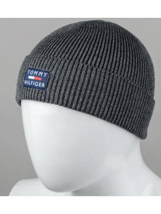 Мужская шапка "TH" серая