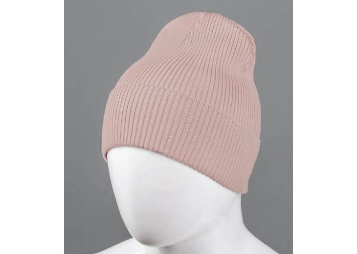 Шапка с отворотом "Fleece" розовая
