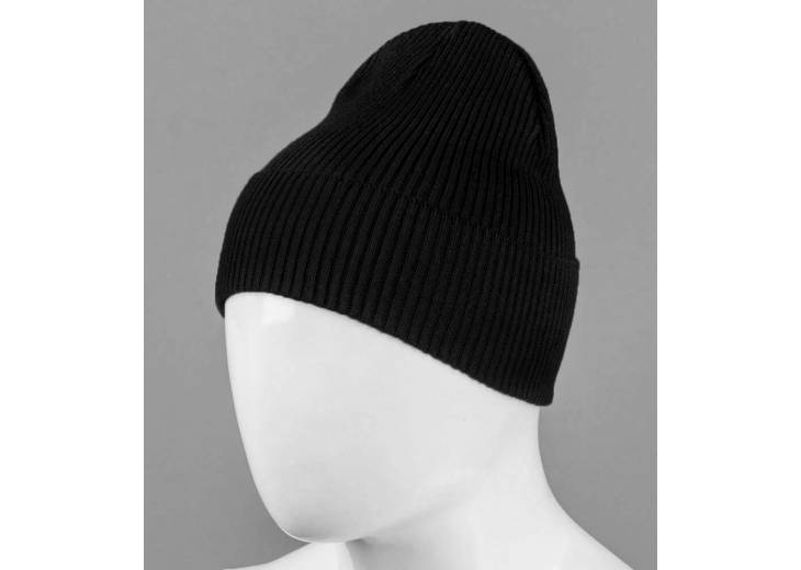 Шапка с отворотом "Fleece" черная
